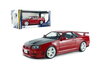 NISSAN SKYLINE GT-R (BNR34) WITH NISMO PARTS RED 1999 S1804313 Solido 1:18 Metallmodell